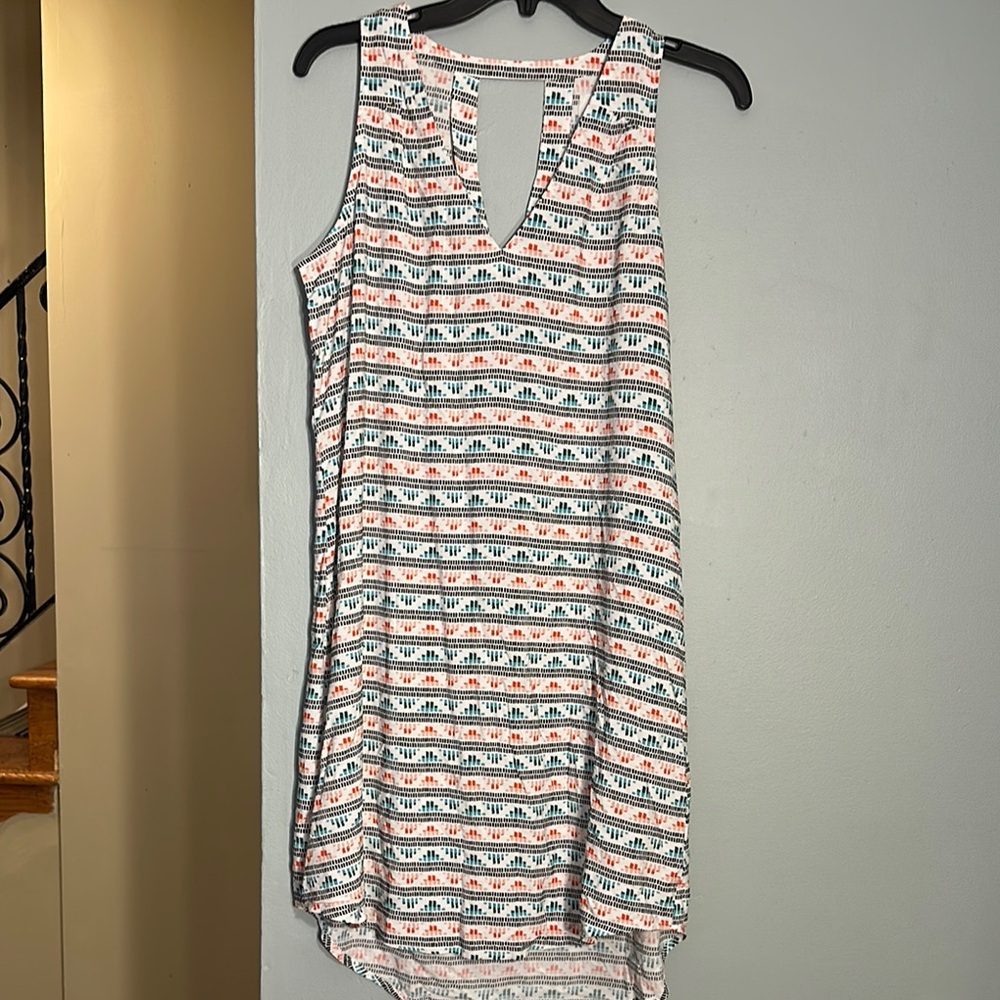 Sleeveless Patterned Dress - Multicolor